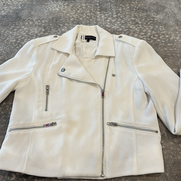 GENERATION LOVE WINTER WHITE FABRIC BOMBER BLAZOR/ JACKET SIZE S - Picture 4 of 12